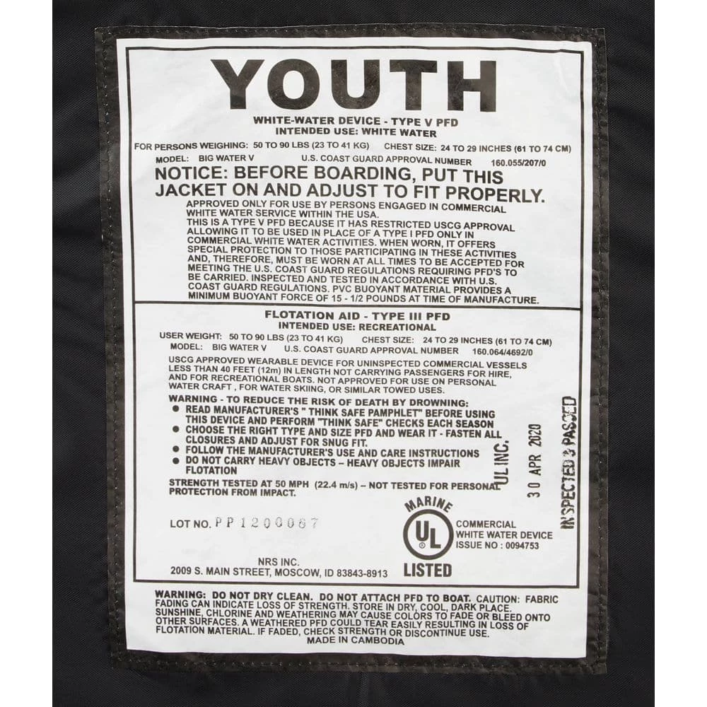 NRS Big Water V Youth PFD 10 NRS Big Water V Youth PFD - Image 8